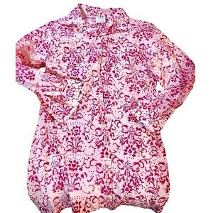 3 Islands Pink Women's Batik Cotton Button Down Shirt Sz XS